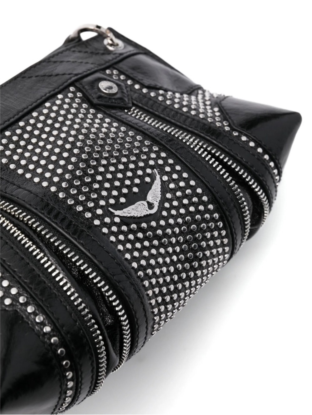 Zadig & Voltaire Black Studded Leather Wristlet - Picture 2 of 3